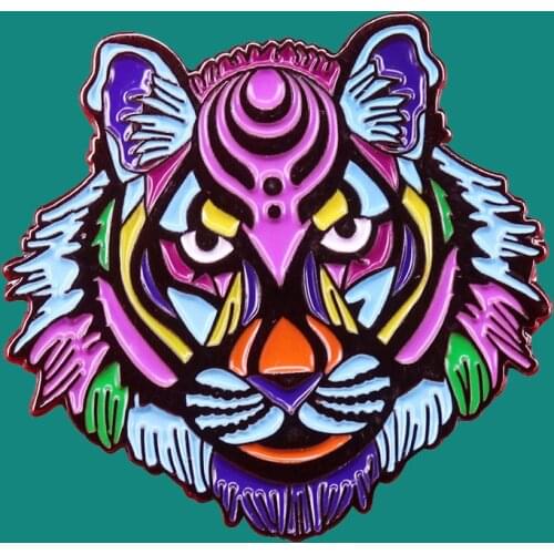 Cute Tiger Lapel Brooch Collect Animal Metal Pins Backpack Hat Collar Adorn Cartoon Badges Women Fashion Jewelry Gifts