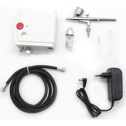 Mini dual action Airbrush compressor set for Art Painting nails kit modeller spray Airbrush gun cake decoration Spray Gun
