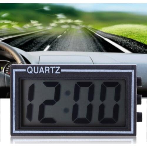Mini Digital Car Clock LCD Auto Electronic Timer Dashboard Date Time Calendar Truck Car Ornament Accessories