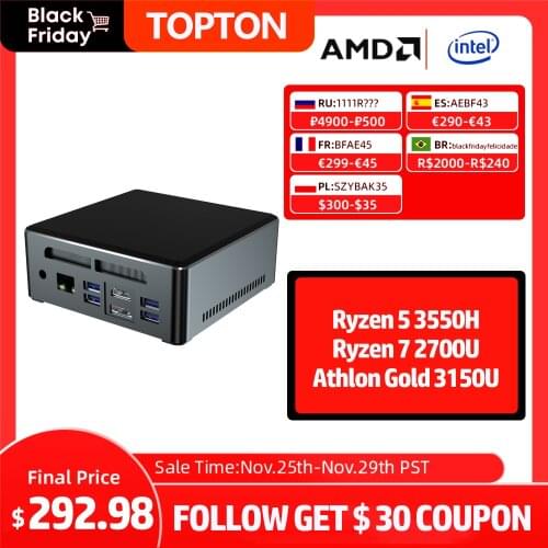 Lowest Price AMD Mini Pc AMD Ryzen 7 2700U Quad Core Vega 10 Graphic 2*DDR4 M.2 NVME Gaming Computer Win 10 HDMI 2.0 DP USB-C BT