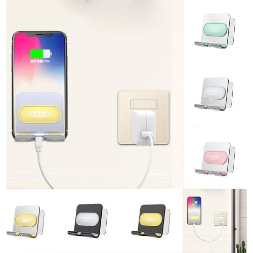 Lazy wall phone holder for huawei xiaomi samsung iphone Charging base bracket for wall toilet bathroom bedside bedroom