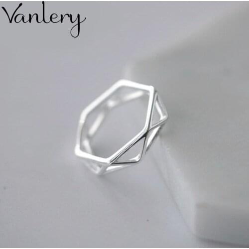 New Trendy Personality Punk Hexagon Rings For Women Lady Resizable Size Rings Party Jewelry Charm Gifts