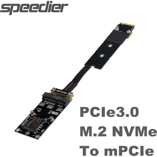 Brand New PCIe3.0 M.2 NVME Ultra SSD To mPCIe Extension Cable Wireless Network Card Riser Cable M.2 M Key To Mini PCIe Extender