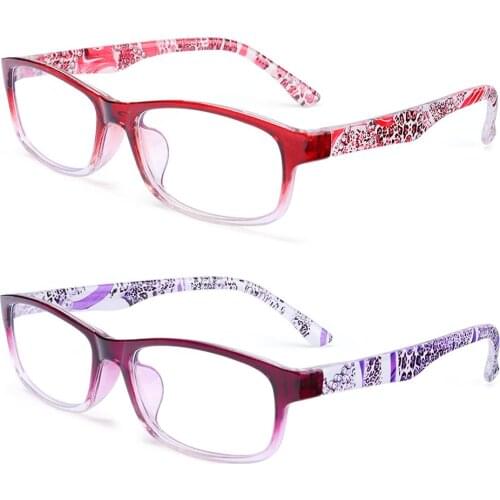 Anti Blue Light Reading Glasses Women Urltra-Light Frame High-definition Presbyopic Eyeglasses Floral Magnifier Eyewear