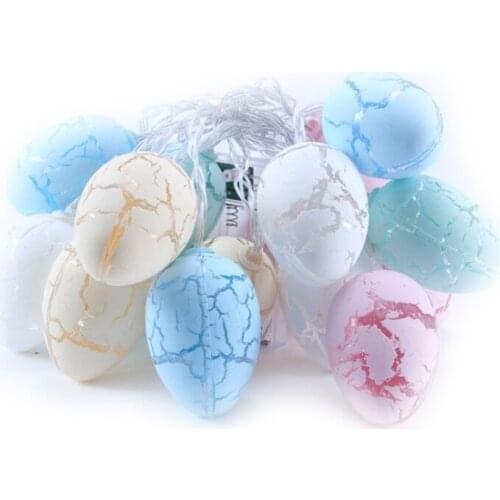 Easter Cracked Egg Shape String Light Energy Saving Battery Powered Lamp for Tree Upstairs Banister Party Festival Decor