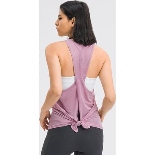 Sexy Fitness Yoga Shirt Vest Sports Tops Crop Top Women Haut Femme Mesh Top Tank Cross-tie Blouse Loose Breathable Gym Clothing