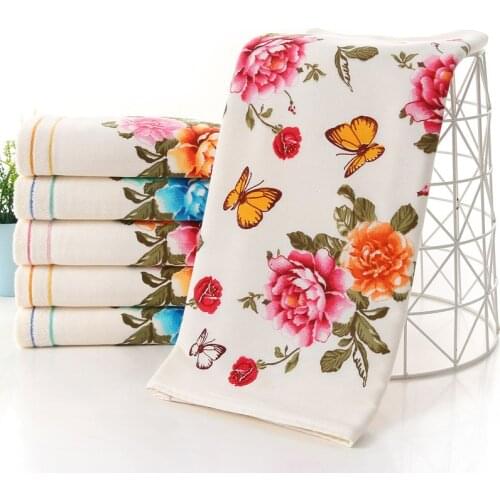 2020 New Luxury 100% Cotton Towel with Bath Towels New Women Peony Beach Towel Bathroom Set for Family Guest Bathrooms Gym