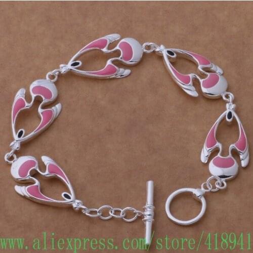 Silver Plated bracelet, Silver Plated fashion jewelry Five pink fish /eebamvia bfdajwka AH208
