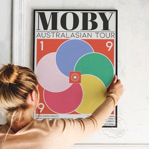 Moby Tour Poster, American Musician Richard Melville Hall Dj Fans Collect Art Prints, Colored Drawing Geometry Wall Home Decor