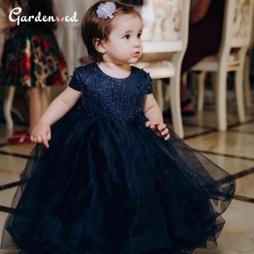 Simple Pearls First Communion Dresses Satin Bow Baby Girl Dress Puffy Ball Gown Princess Dress цветочные платья для девочек
