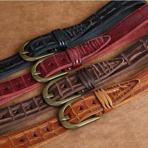 Personalized Fashion Trend Knife Mark Thick Cowhide Belt Mens Leather Pin Buckle Retro Ins Wind Distressed Jeans Belt