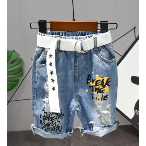 Shorts Denim Thin Short Trousers Children Short Jeans Kids Baby Stretch Boardshorts Boy Summer Shorts Staright Jeans 2-6Year