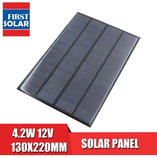 12V 4.2W 350mA Solar Panel Standard Epoxy Polycrystalline Silicon DIY Battery Power Charge Module Mini Solar Cell
