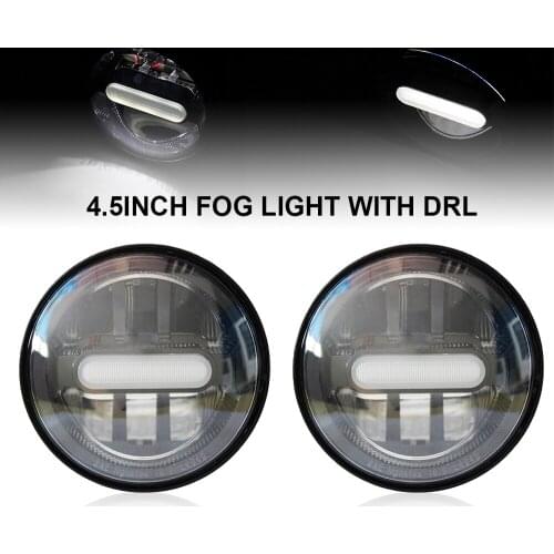 4.5 Inch LED Fog Light 2pcs Motorcycle 4 1/2" Passing Auxiliary Round Led Fog Light with DRL devil eye led angle eye fog lamp