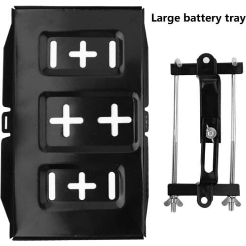Universal Car Battery Tray Adjustable Holder Down Clamp Bracket Kit Cycle Universal Recessed Slots Metal Automotive/Marine Hold