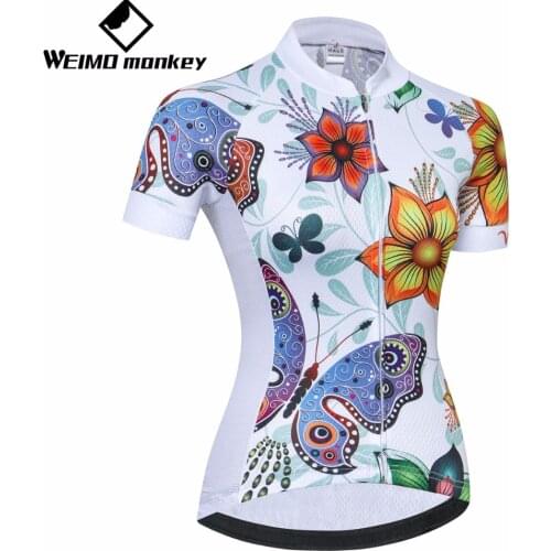 Weimomonkey Road cycling jersey youth Short sleeve Women Bike jersey Cycling clothing MTB Top Ropa Ciclismo Maillot butterfly