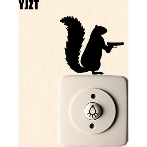 YJZT Cool Fashion Squirrel Home Room Decor Wall Switch Sticker Art Creative Vinyl Decal S19-0434