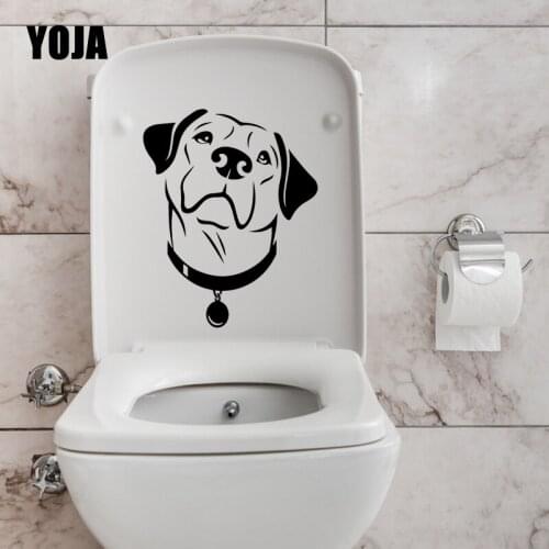 YOJA 18.7X23.3CM Funny Animal Living Room Home Decor Toilet Wall Sticker Decal Labrador Dog Head Pet T5-1646