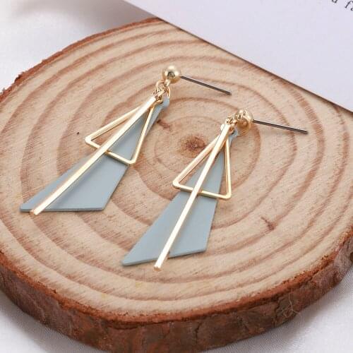 Triangle Women Earrings Korean Bohemia Charm Goddess Jewelry Earrings 2021 boho Style Women Earrings Fashion Accessories