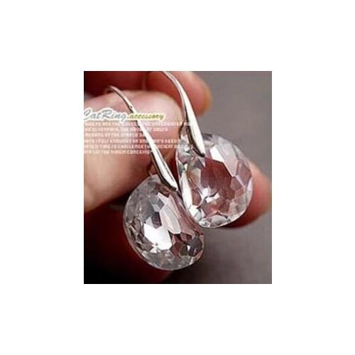 Japanese and Korean fashion personality peas transparent white women crystal earrings jewelry lover tears Free shipping