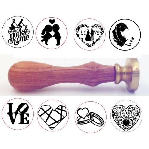 1pc Wedding romantic love Ring Wax Seal Stamp Retro Antique Sealing Wax Scrapbooking Stamps HEAD Wedding Decorative Invitation