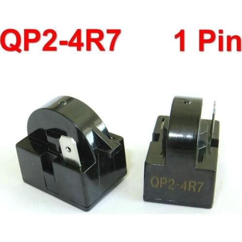 2 Pcs QP2-4.7 PTC Refrigerator Start Relay Single Foot Cooler Compressor 1 Pin Wine Centers Beverage Coolers Compressor Starter