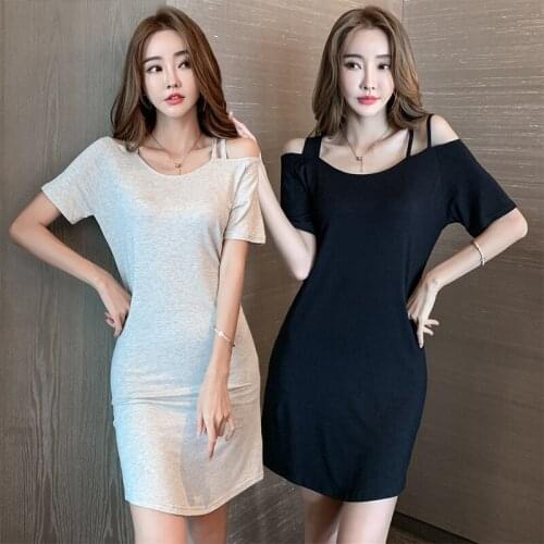 2020 Summer Short Sleeve Sexy Lingerie Modal Nightgowns for Women Korean Loose Sleepwear Nightdress Night Gown Home Dress Nighty
