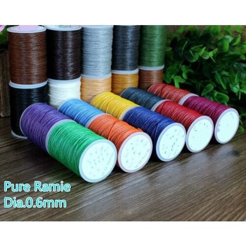 3pcs/lot 0.6mm ramie material Leather hand-stitched sewing thread pure waxed thread DIY handmade leather bag sewing tool
