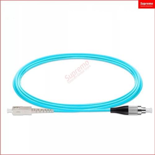5pcs SC/UPC-FC/UPC Simplex fiber optic patch cord OM3 10G Multimode fiber optic cable PVC Jacket