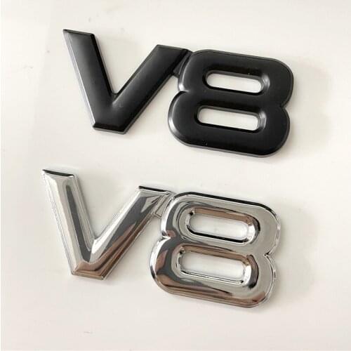 Auto Metal Alloy 3D V8 Logo Badge Decal Chrom Side Wing Emblem Sticker Car