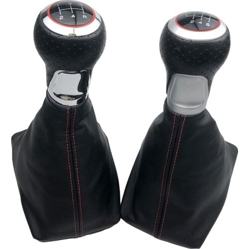 Matte/Chrome Gear Knob Shift Gaiter Boot Cover For Audi A4 (2001-2008) B6 (2001-2005) A6 C5 (2001) Seat Exeo (2011) Leon(2000)