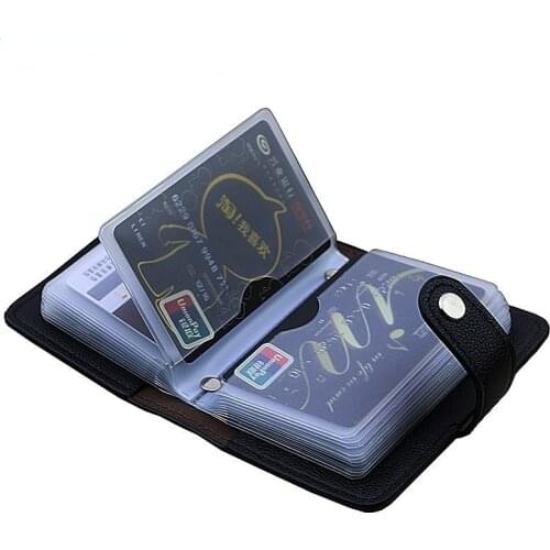 2021 New PU Leather Function 24 Bits Card Case Business Card Holder Men Women Credit Passport Card Bag ID Passport Card Wallet