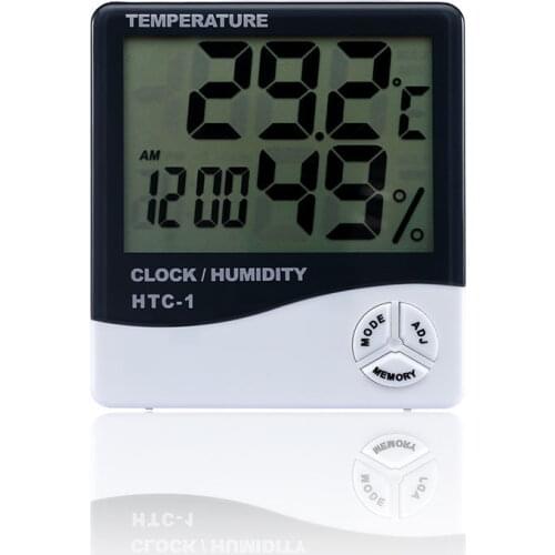 Digital thermometer hygrometer household temperature hygrometer clock indoor outdoor kitchen LCD probe External sensor