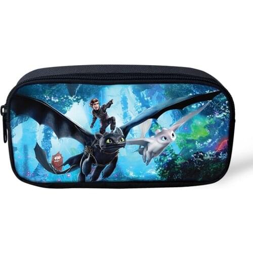 HALYUNASC Childrens Pencil Case Train-Dragon-Anime Pattern Kids Pen Bags Cartoon Design Boys Girls School Supplies Mochila Bag