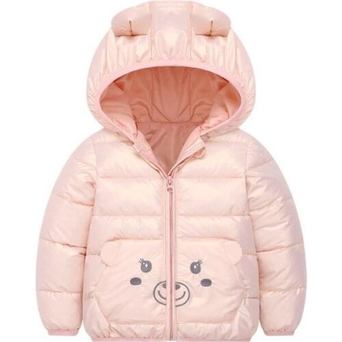 2021 Russia Winter Autumn Baby Girls Hooded Cartoon Coat Rabbit Ears Warm Toddler Girls Children Outerwear Boys Kids Cute Jacket