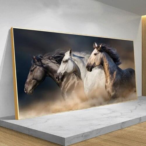 Modern Style Art Canvas Paintings Galloping Bronco Animals Poster and Prints Wall Art Picture for Living Room Cuadros Decoration