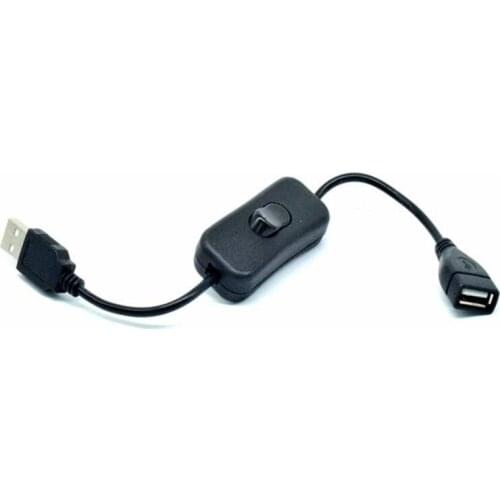 1pcs USB cable New 28cm USB 2.0 A Male to A Female Extension Extender Black Cable With Switch ON OFF Cable