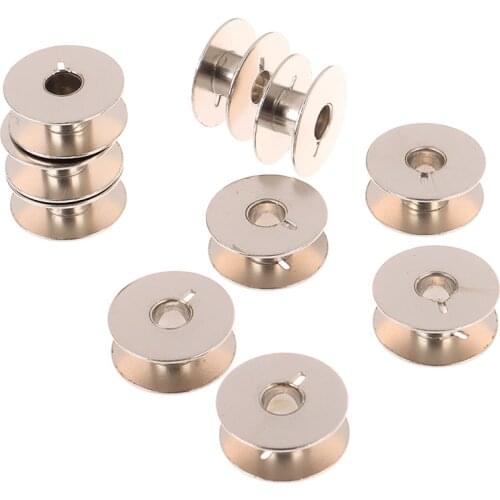 10PCS Metal Bobbins Spool Sewing Craft Tool Stainless Steel Sewing Machine Bobbins Spool for Brother Janome Singer