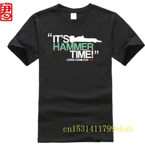 Its Time Tshirts Men Crew Neck Lewis Hamilton T Shirts Mens Tees Tops Clothing Casual Tees 100% Cotton Clothes T Shirt
