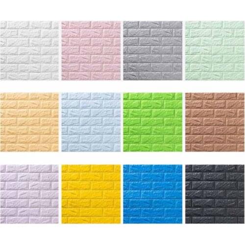 10pcs 3D Brick Wall Stickers PE Foam Wallpaper Self-Adhesive Wallpaper Panels Decal Stone Embossed Baby Kids Room Decoration