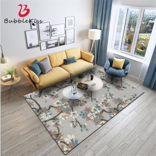 Bubble Kiss American Style Elegant Plum Pattern Carpets For Living Room Anti-Slip Home Decor Bedroom Area Rugs Floor Mats