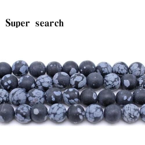 Natural Multicolor Black & White Snow Onyx matte Stone Beads Round Shape 15inch Ornaments Jewelry Making Design Wholesale