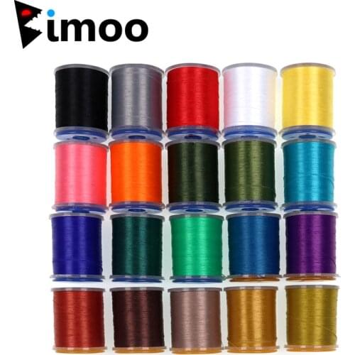 Bimoo 1PC 20 Colors Pro Fly Tying Thread Floss For Flies Trout Bass Fly Tying Material 140Denir Hybrid Filaments Tying Threads
