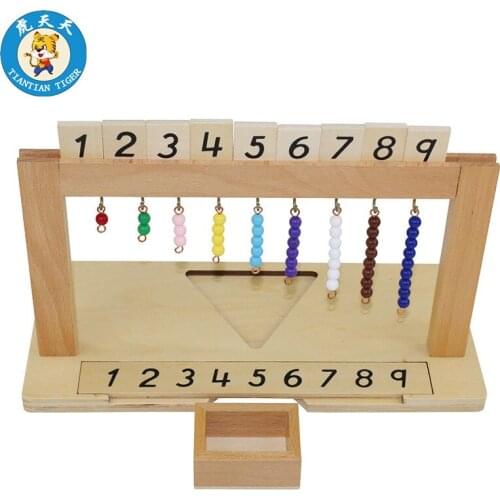 Montessori Math Educational Material For Children Learning Education Games Beads Holder Number From 1-9