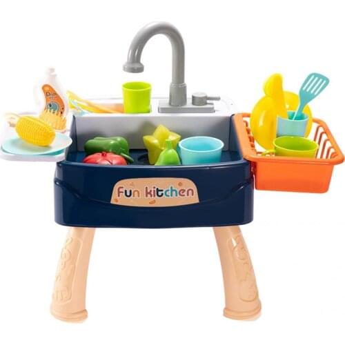 Plastic 28Pcs/Set Versatile Electric Wash Bowl Dishwasher Toy Faucet Kids Mini Dishwasher Things Cognitive for Children