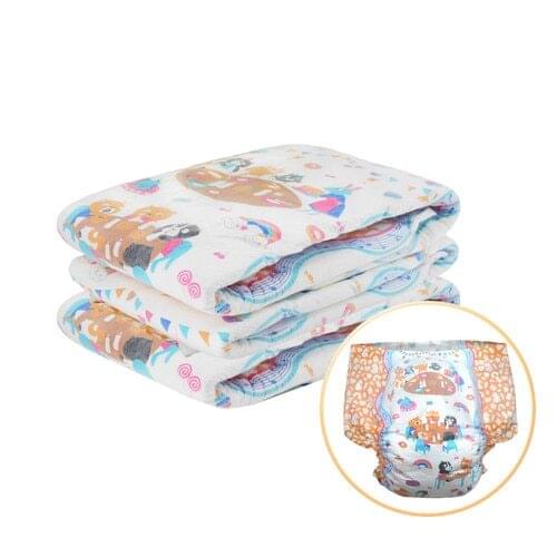 3PCS ABDL adult baby 3 diapers cute cartoon pattern ddlg bebe diaper pocket disposable abdl pull-up pants 7 colors