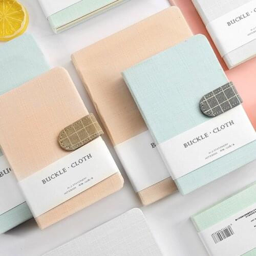 Simple Solid Color Cloth Hand Ledger Blank Grid Book Student Snap Notebook Stationery Notepad Hand Ledger