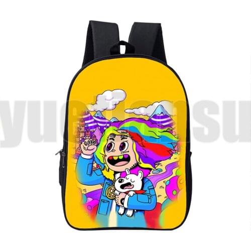 3D Anime 16 Inch Mochila Double Zipper Unisex Tekashi 69 Backpacks Canvas 6IX9INE School Bags for Teenage Girls Album GOOBA Bag