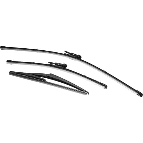3pcs Universal U-type Soft Frameless Front Wiper Rear Windshield Windscreen Wiper Blade Set for Qashqai J10 2007-2013