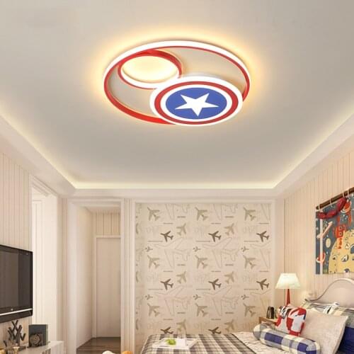 Captain America Light Ceiling Lamps For Bedroom Boys Baby Light Kids Lighting Fixtures Ceiling Light For Kids Room Children Room